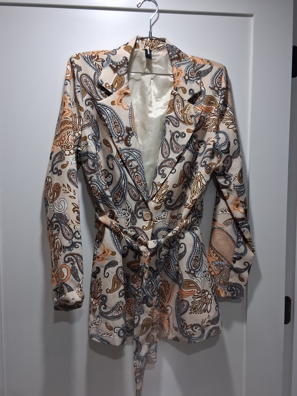 Venti6 Paisley Print Padded Shoulder Blazer Faire M